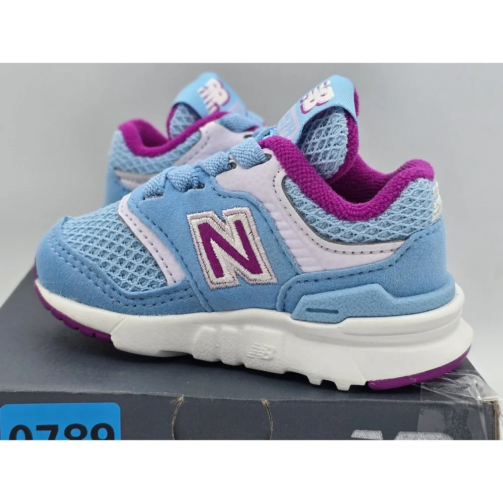 New Balance Toddlers Sz 2M Unisex 997H Bungee‎ Lace Sneaker Blue Purple - NEW